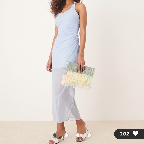 Abercrombie Mesh Racerback Maxi Dress-Light Blue-NWT Abercrombie Mesh Racerback Maxi Dress-Light Blue-NWT